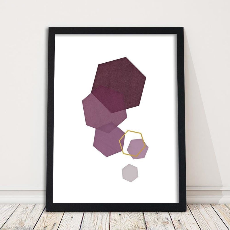 Glezna melnā rāmī - Hexagons 4  Home Trends