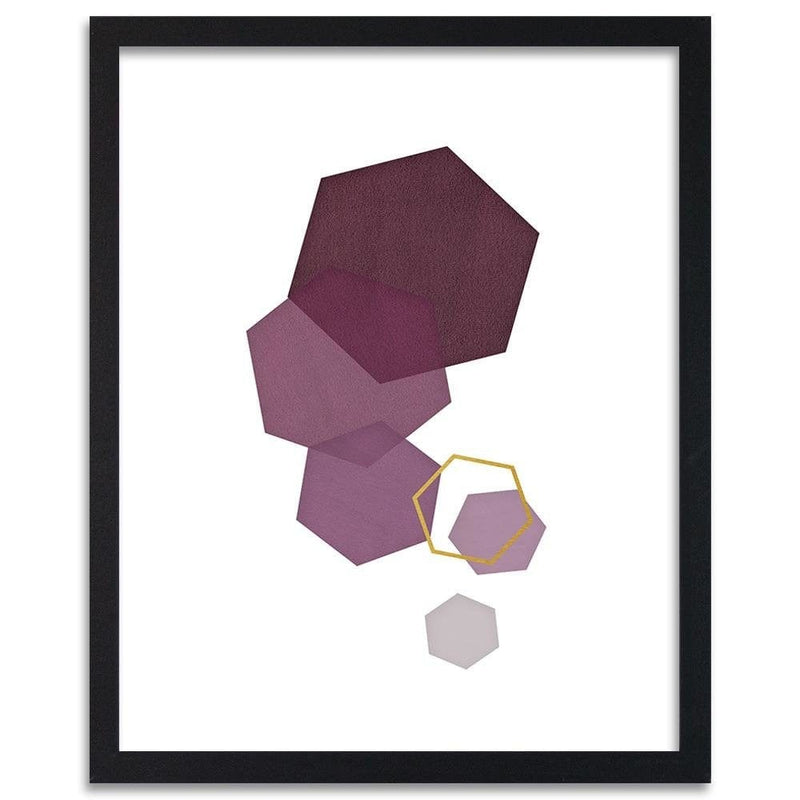 Glezna melnā rāmī - Hexagons 4  Home Trends