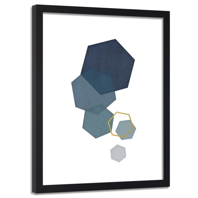 Glezna melnā rāmī - Hexagons  Home Trends