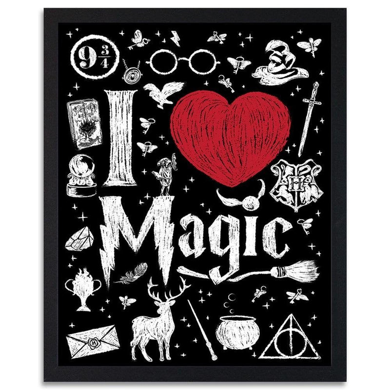 Glezna melnā rāmī - I Love Magic Image Black And White  Home Trends