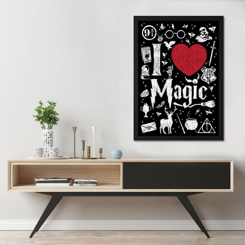 Glezna melnā rāmī - I Love Magic Image Black And White  Home Trends