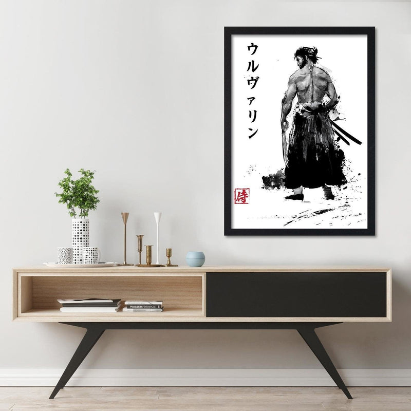 Glezna melnā rāmī - Immortal Samurai Black And White  Home Trends