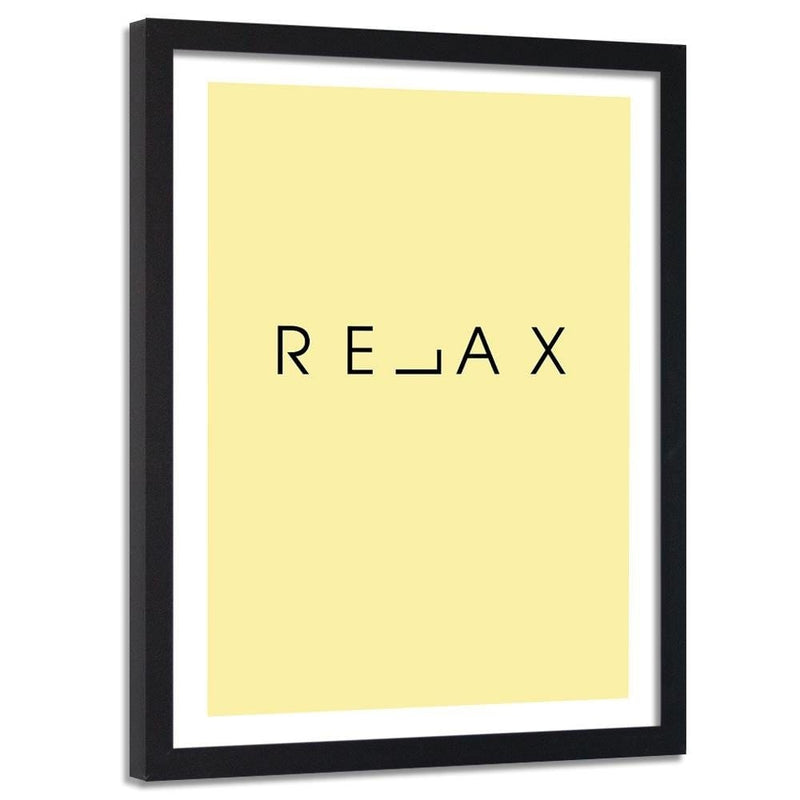 Glezna melnā rāmī - Inscription Relax  Home Trends