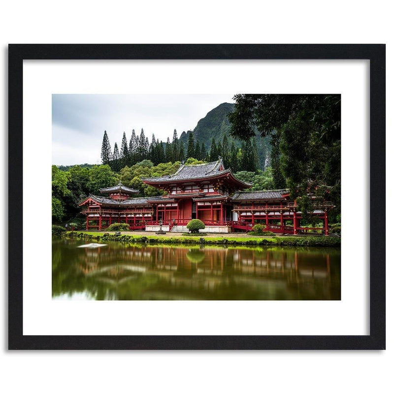 Glezna melnā rāmī - Japanese Temple  Home Trends