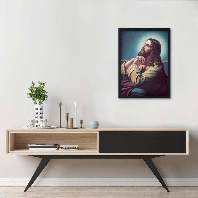 Glezna melnā rāmī - Jesus Praying  Home Trends