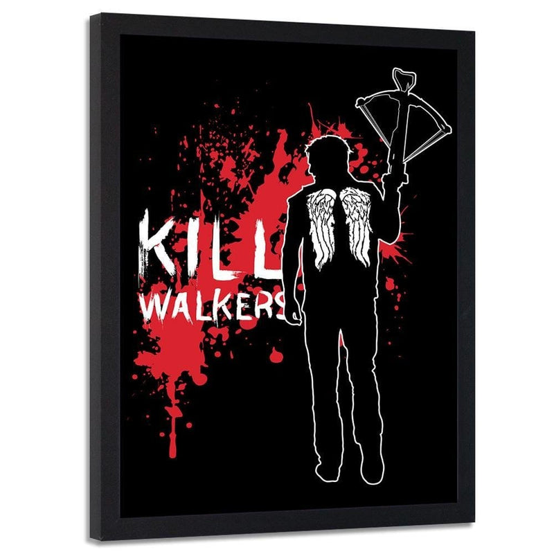 Glezna melnā rāmī - Kill Walkers Image Black And White  Home Trends