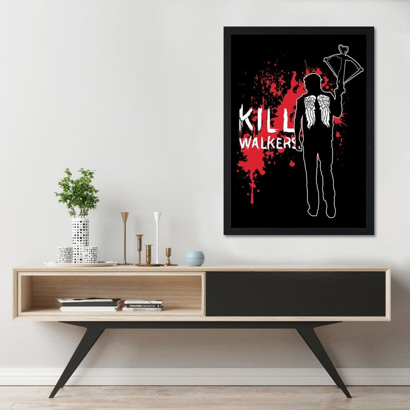 Glezna melnā rāmī - Kill Walkers Image Black And White  Home Trends