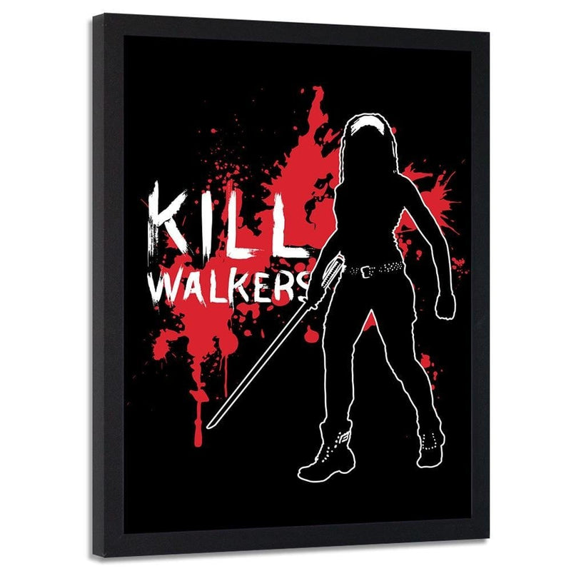 Glezna melnā rāmī - Kill Walkers Image Black And White  Home Trends