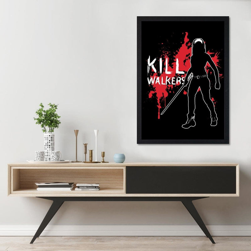 Glezna melnā rāmī - Kill Walkers Image Black And White  Home Trends