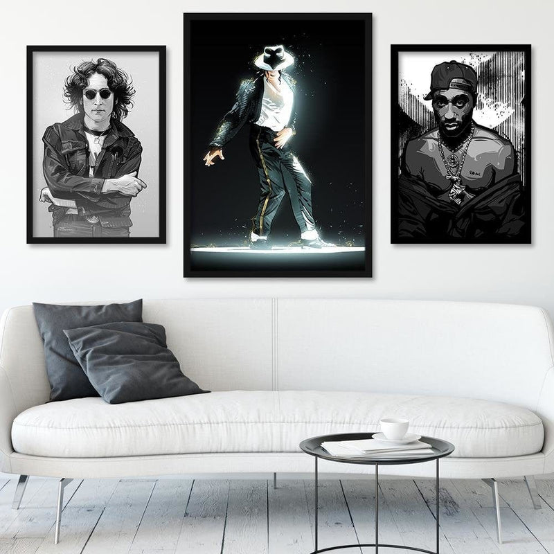 Glezna melnā rāmī - King Of Pop Icon Black  Home Trends