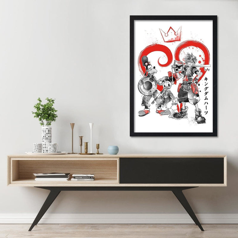 Glezna melnā rāmī - Kingdom Japan Art Red  Home Trends