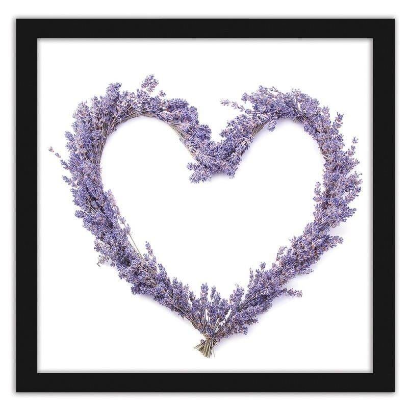 Glezna melnā rāmī - Lavender heart  Home Trends