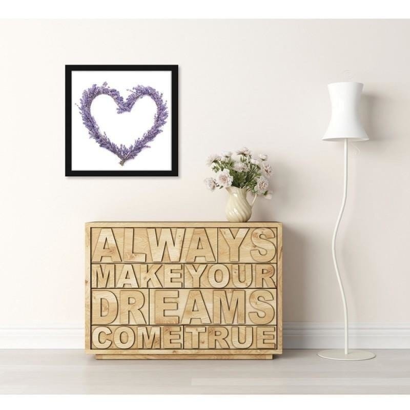 Glezna melnā rāmī - Lavender heart  Home Trends