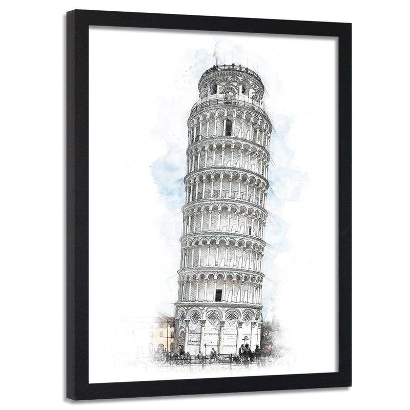 Glezna melnā rāmī - Leaning Tower Grey  Home Trends