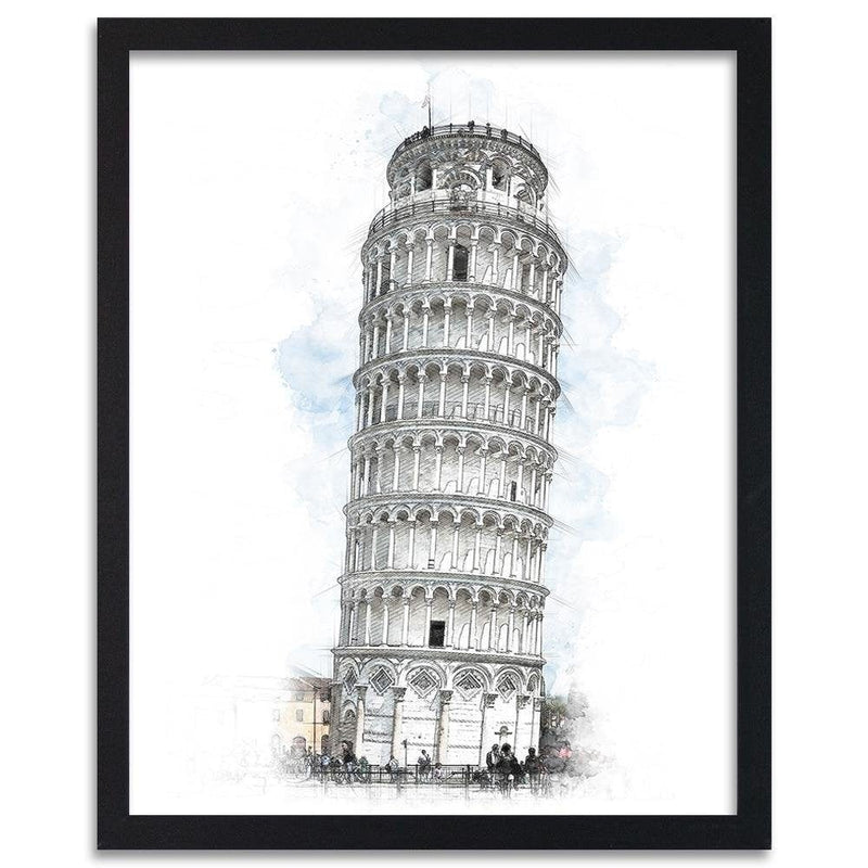 Glezna melnā rāmī - Leaning Tower Grey  Home Trends