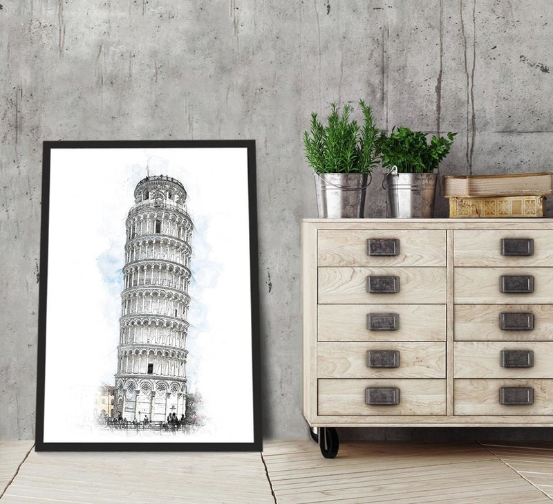 Glezna melnā rāmī - Leaning Tower Grey  Home Trends