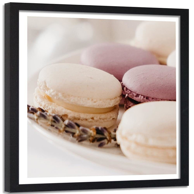 Glezna melnā rāmī - Macaroons On A Plate 2  Home Trends