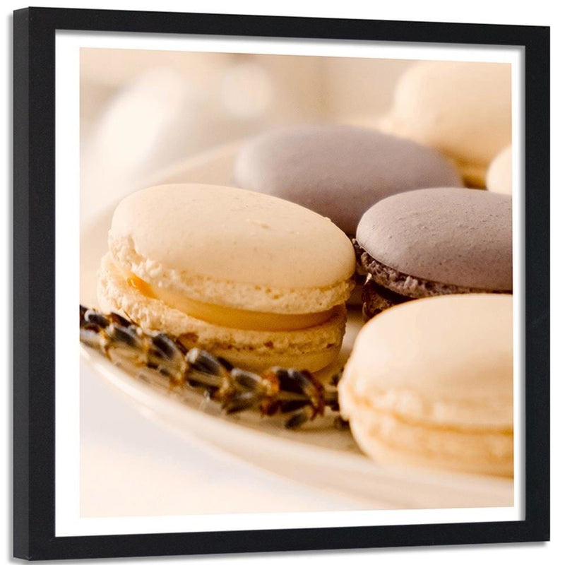 Glezna melnā rāmī - Macaroons On A Plate  Home Trends