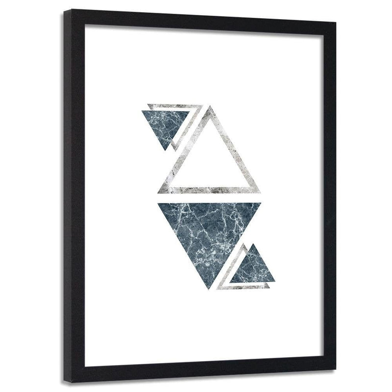 Glezna melnā rāmī - Marble Triangles - Abstraction  Home Trends