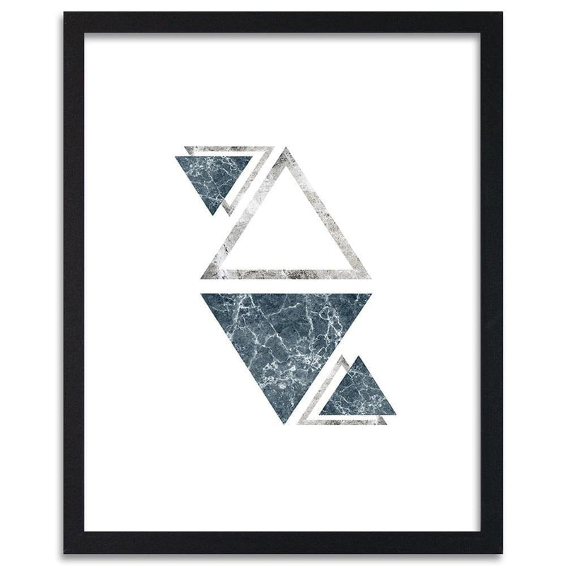 Glezna melnā rāmī - Marble Triangles - Abstraction  Home Trends