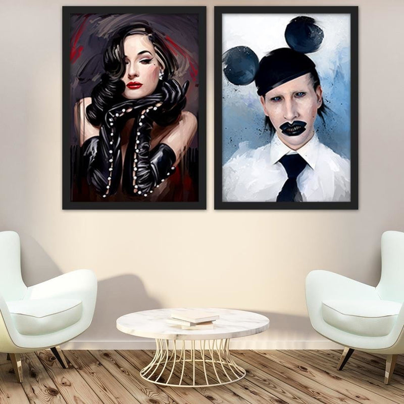 Glezna melnā rāmī - Marilyn Manson Mouse  Home Trends