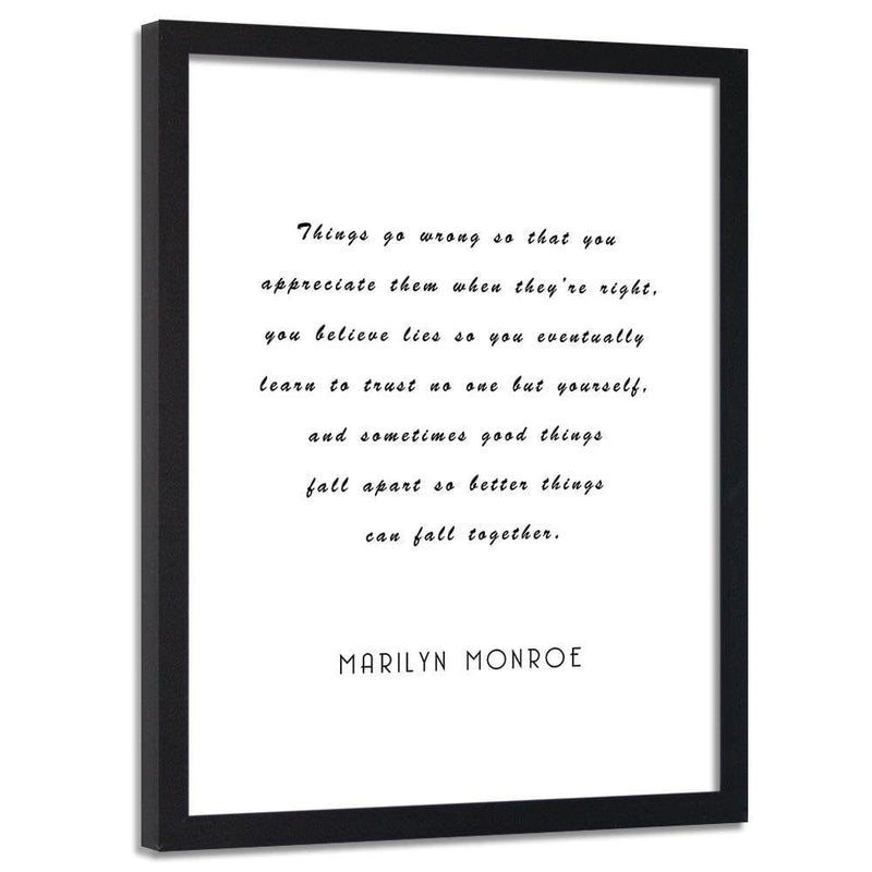 Glezna melnā rāmī - Marilyn Quote  Home Trends