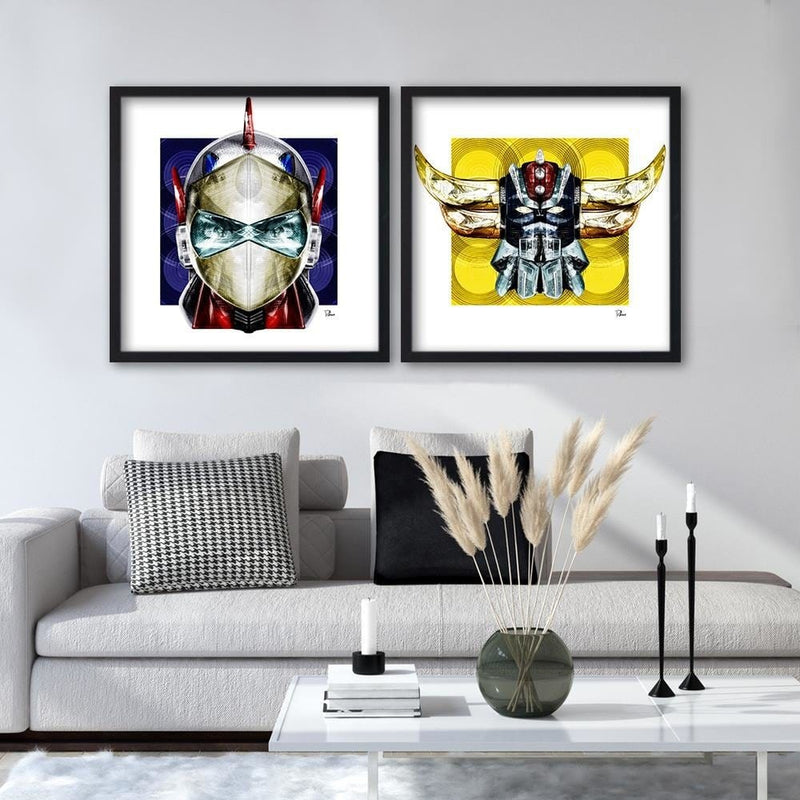 Glezna melnā rāmī - Mask Japanese Hero  Home Trends