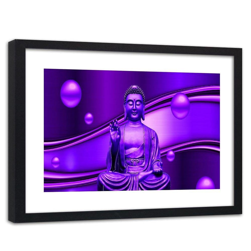 Glezna melnā rāmī - Meditator Buddha On An Abstract Background  Home Trends