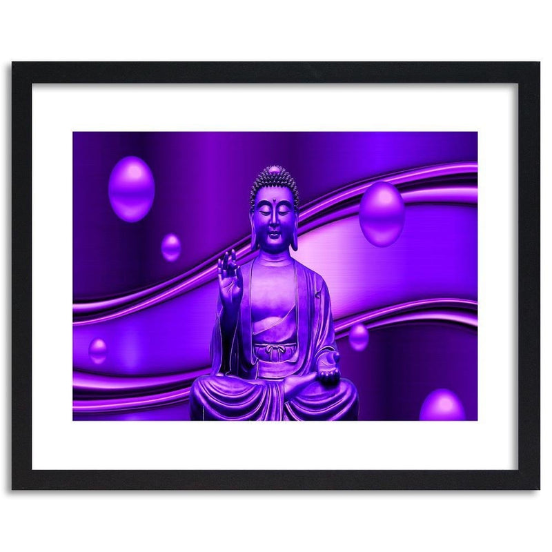 Glezna melnā rāmī - Meditator Buddha On An Abstract Background  Home Trends