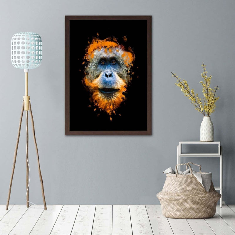 Glezna melnā rāmī - Monkey  Home Trends