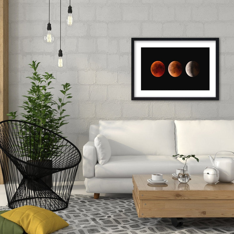 Glezna melnā rāmī - Moon Phase  Home Trends