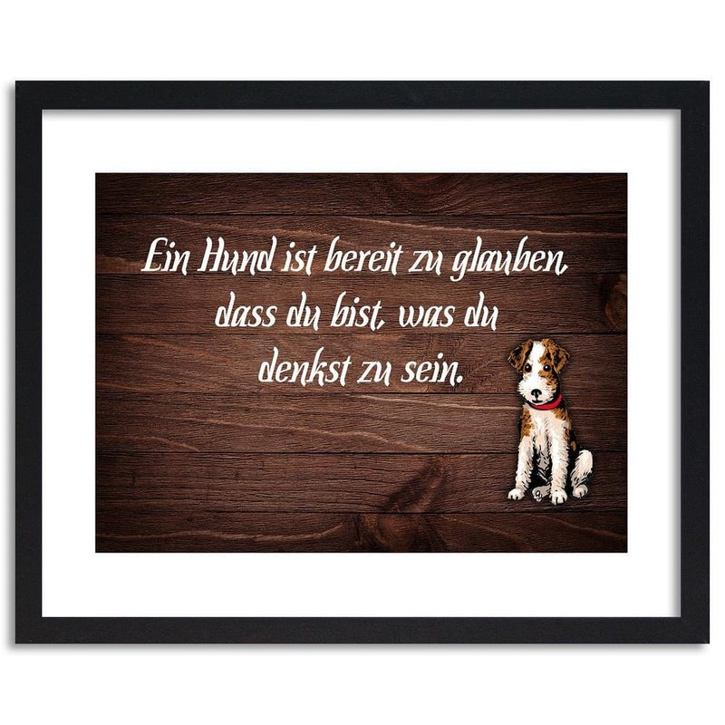 Glezna melnā rāmī - Motto Dog  Home Trends