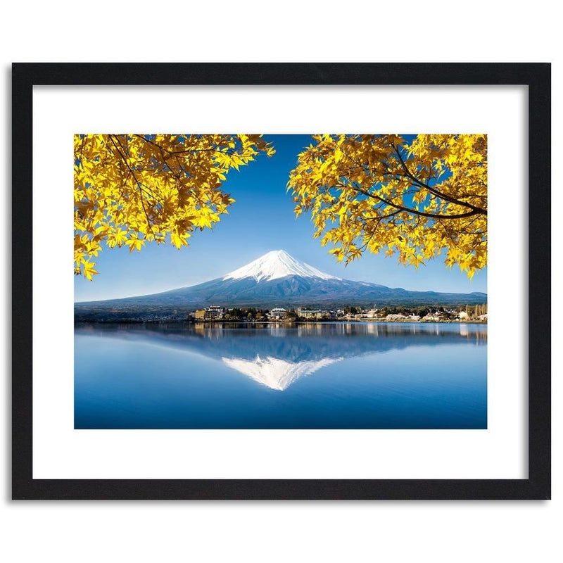 Glezna melnā rāmī - Mount Fuji And Lake 4  Home Trends