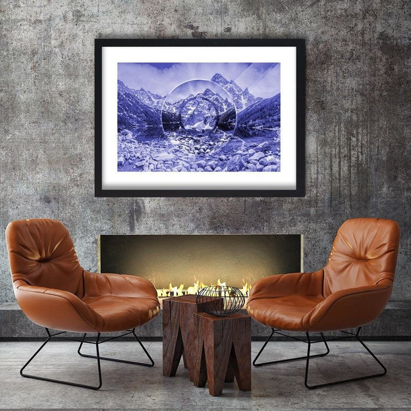 Glezna melnā rāmī - Mountains And Stones 2  Home Trends