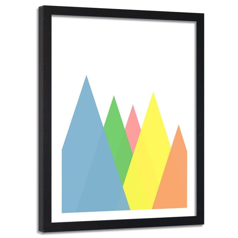 Glezna melnā rāmī - Mountains As Abstract Triangles  Home Trends