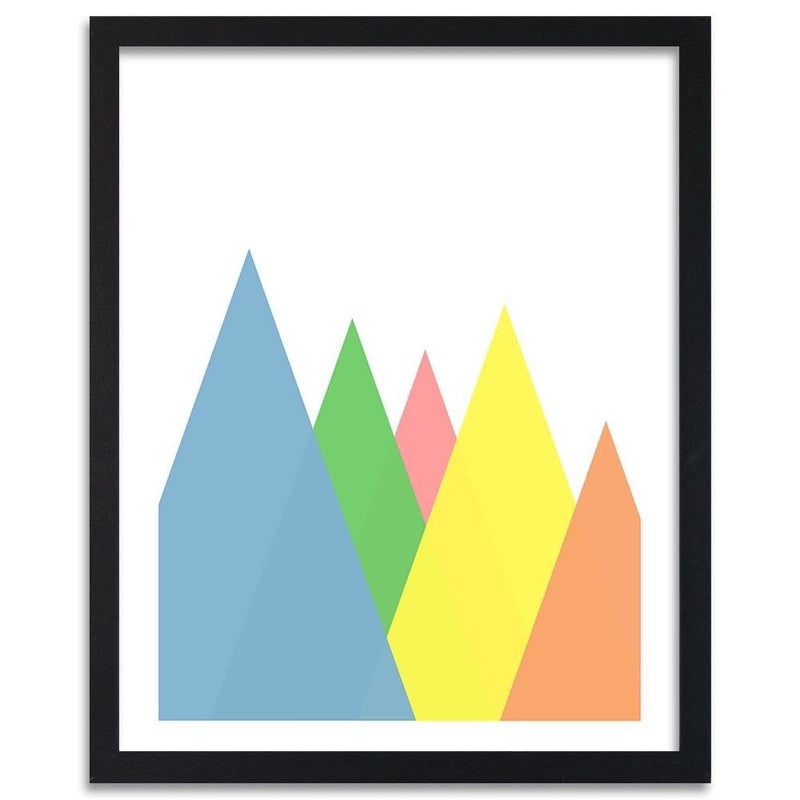 Glezna melnā rāmī - Mountains As Abstract Triangles  Home Trends