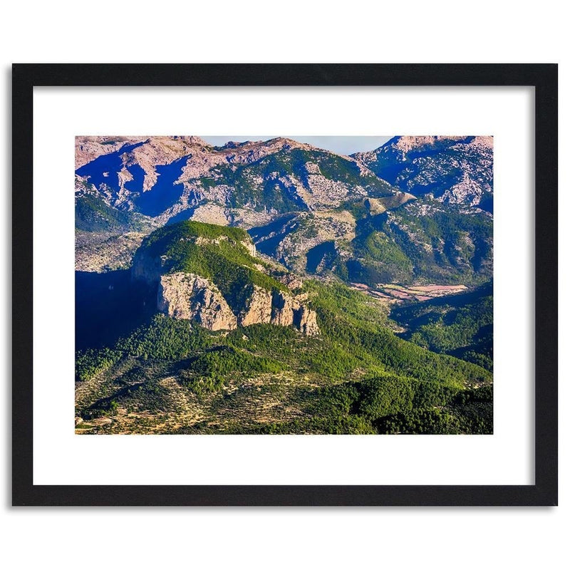 Glezna melnā rāmī - Mountains Covered With Trees  Home Trends