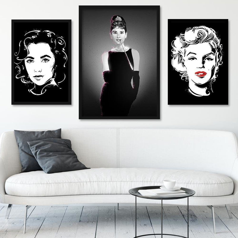 Glezna melnā rāmī - Movie Star Image Black And White  Home Trends