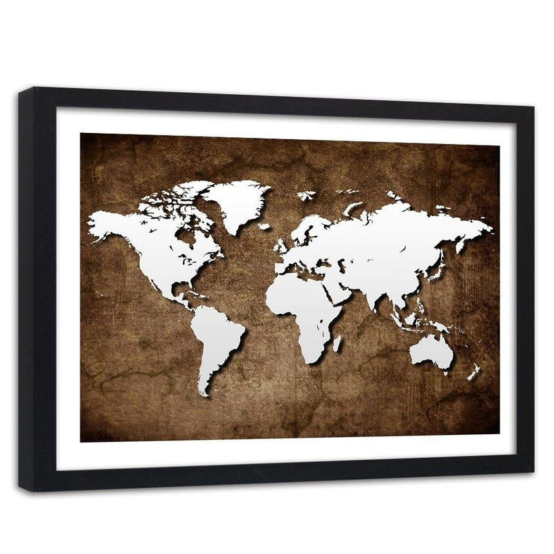 Glezna melnā rāmī - Old World Map  Home Trends