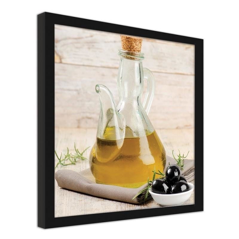 Glezna melnā rāmī - Olive oil and black olives  Home Trends