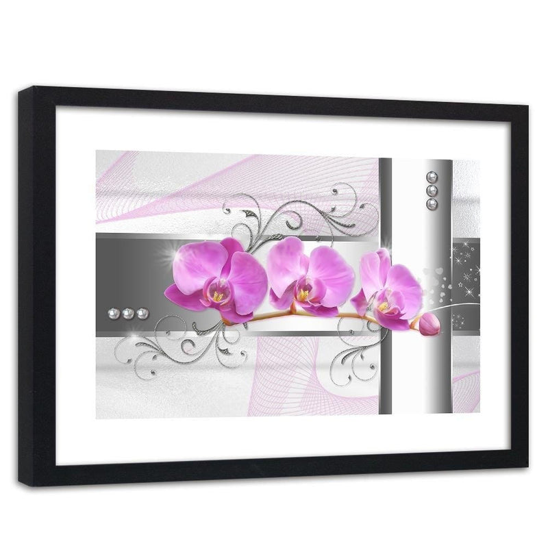 Glezna melnā rāmī - Orchids Abstraction 1  Home Trends