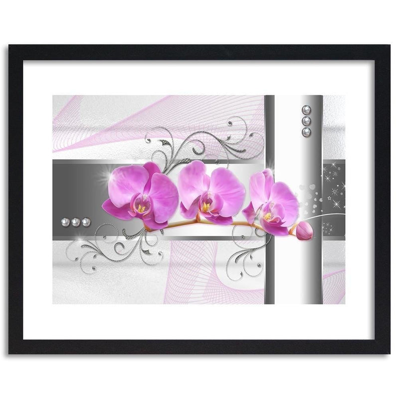 Glezna melnā rāmī - Orchids Abstraction 1  Home Trends