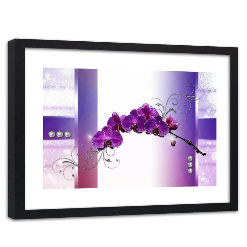 Glezna melnā rāmī - Orchids Abstraction 5  Home Trends