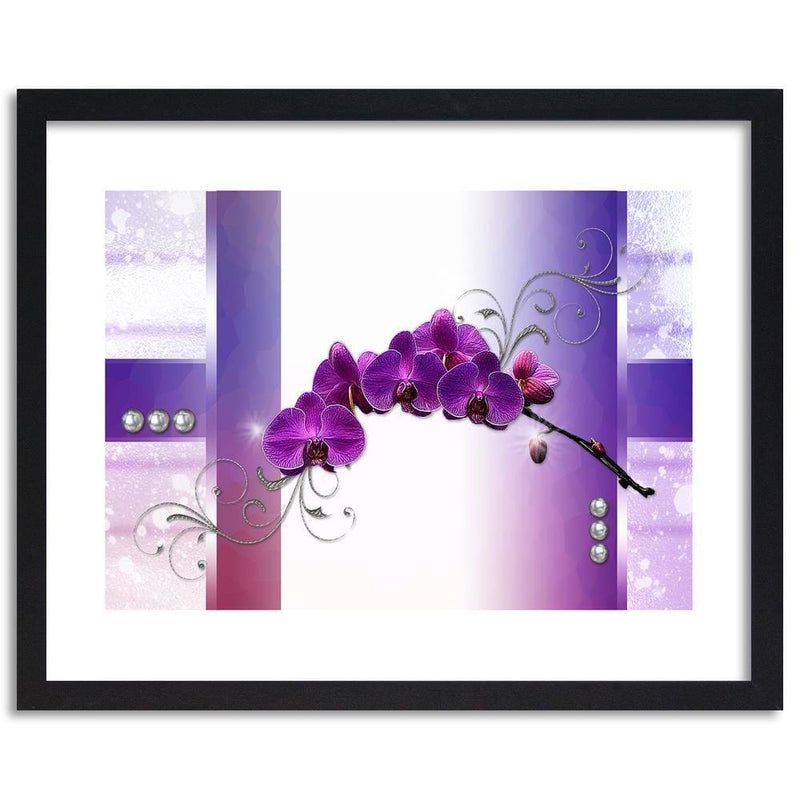 Glezna melnā rāmī - Orchids Abstraction 5  Home Trends