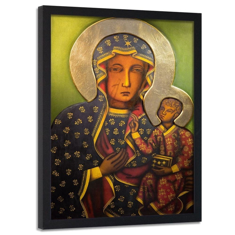 Glezna melnā rāmī - Our Lady Of Czestochowa  Home Trends