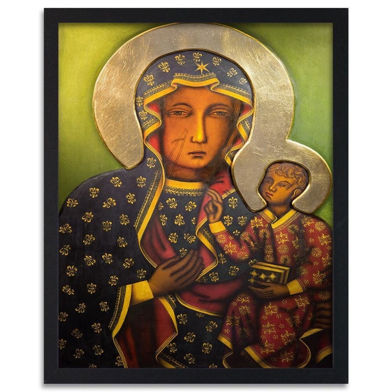 Glezna melnā rāmī - Our Lady Of Czestochowa  Home Trends