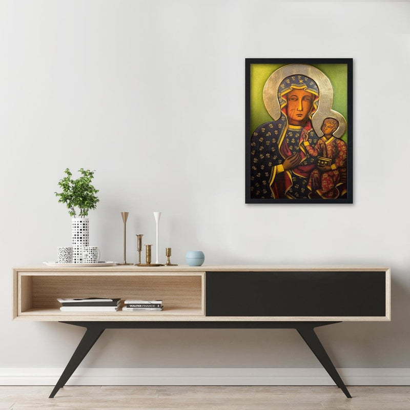 Glezna melnā rāmī - Our Lady Of Czestochowa  Home Trends