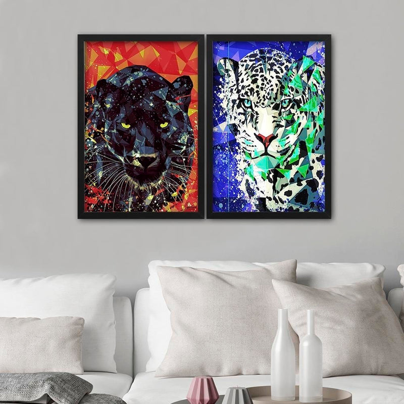 Glezna melnā rāmī - Painted Jaguar  Home Trends