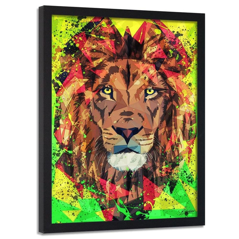 Glezna melnā rāmī - Painted Lion  Home Trends