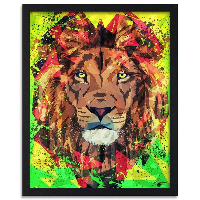 Glezna melnā rāmī - Painted Lion  Home Trends